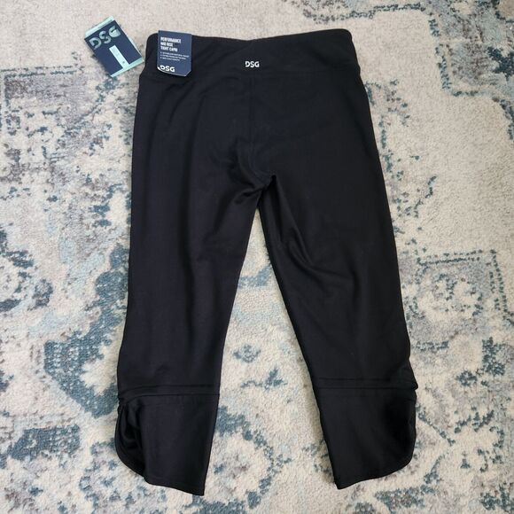 DSG Girl's Large Knot Hem Performance Capri Pants Leggings Black NWT - Picture 5 of 7